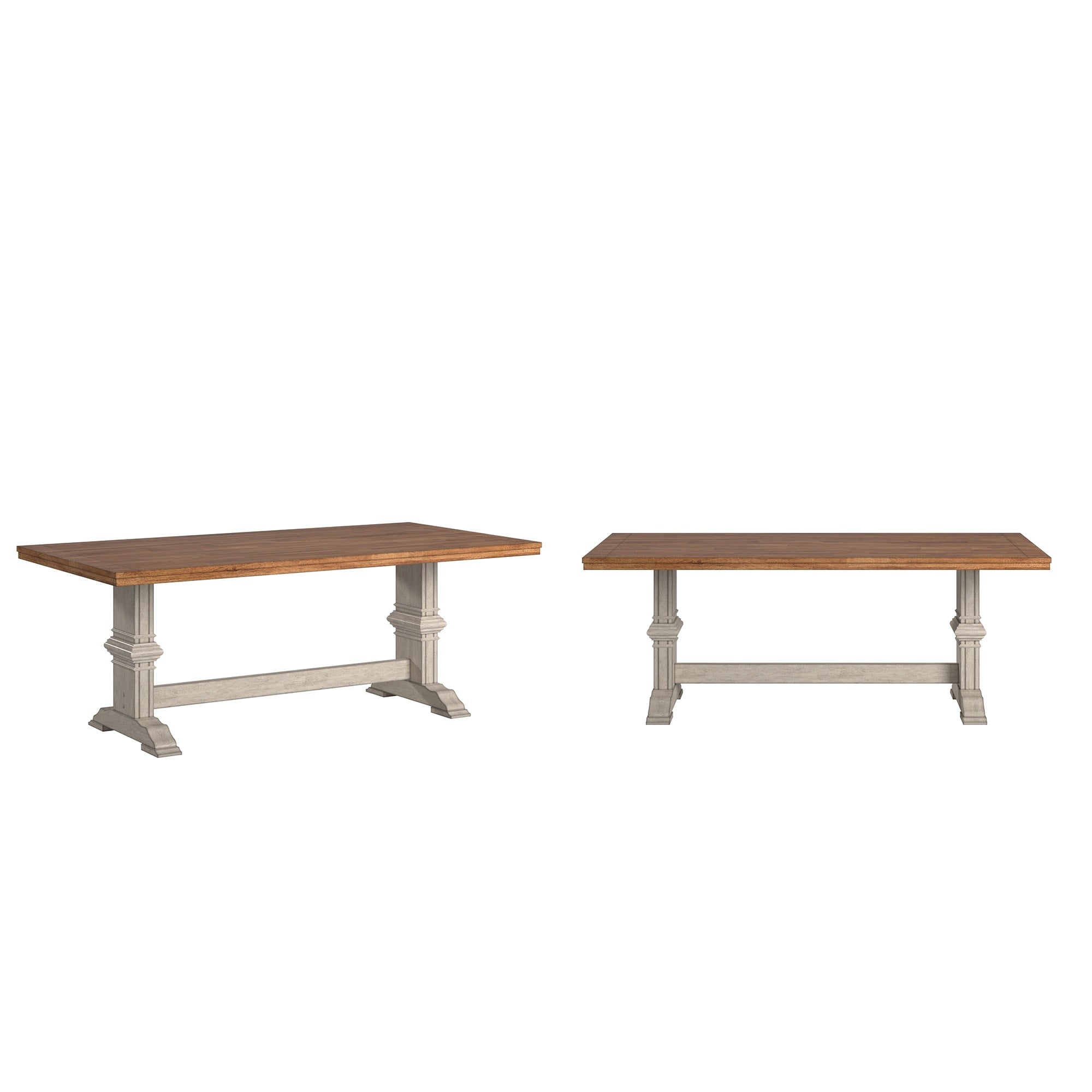 Ronda TwoTone Rectangular Solid Wood Top Dining Table Overstock