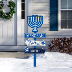 Outdoor Hanukkah Decor