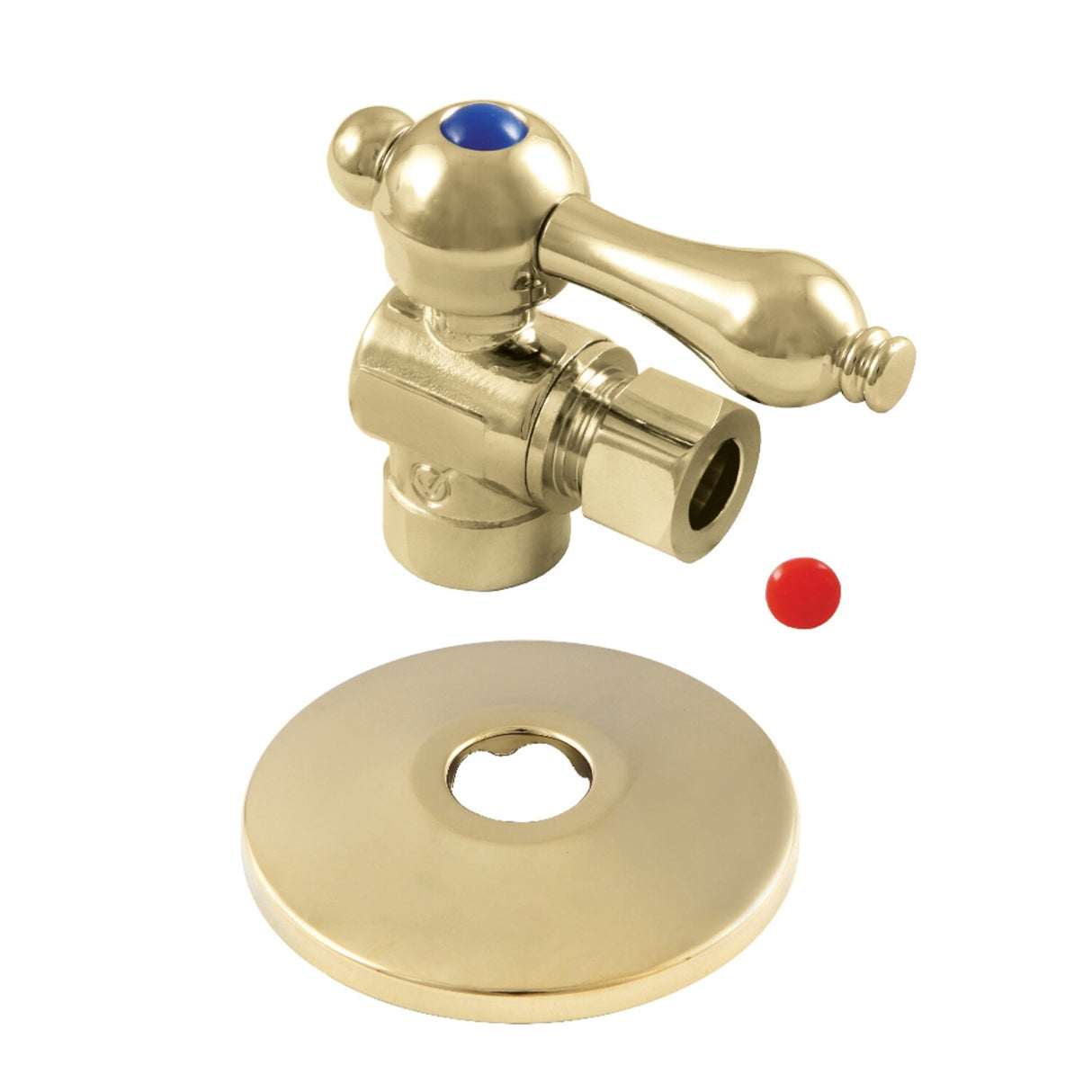 Kingston Brass 1/2-Inch Sweat x 3/8-Inch OD Comp Quarter-Turn Angle Stop Valve with Flange