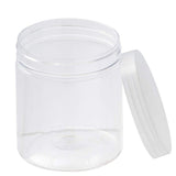 10 Plastic Storage Jars w/ Screw-on Lids 10 Labels, Refillable Container, 8 OZ