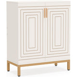 20 Pairs Shoe Cabinet, 37.4 Inch Modern Shoe Storage Cabinet with Doors, White & Gold