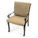 21" x 44" Beige Solid Outdoor Chair Cushion with Ties and Loop - 44'' L x 21'' W x 3.5'' H