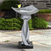 22.8-in High Concrete Bird Baths for Outdoors, Modern Bird Bath Bowl