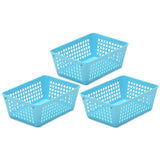 3-Pack Plastic Storage Baskets for Office Drawer, Classroom Desk