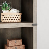 3 Tier Bookcase, Farmhouse Book Shelf with Storage