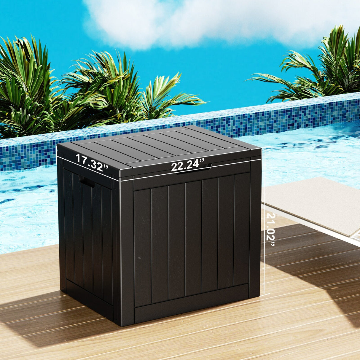 30 Gallon Waterproof Resin Deck Box Outdoor Storage for Patio Furniture