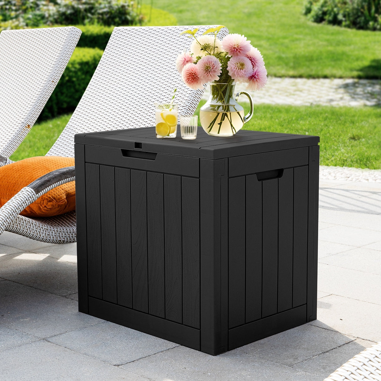 30 Gallon Waterproof Resin Deck Box Outdoor Storage for Patio Furniture