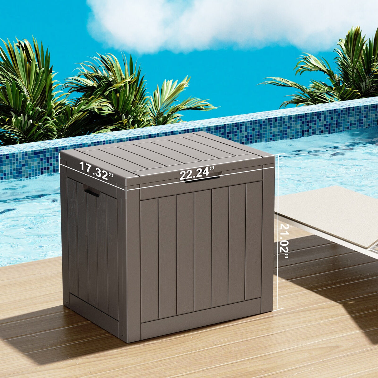 30 Gallon Waterproof Resin Deck Box Outdoor Storage for Patio Furniture