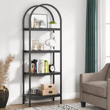 4-Tier Open Bookshelf, 70.8" Industrial Wood Bookcase, Easy Assembly