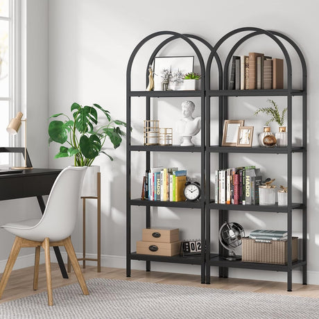 4-Tier Open Bookshelf, 70.8" Industrial Wood Bookcase, Easy Assembly