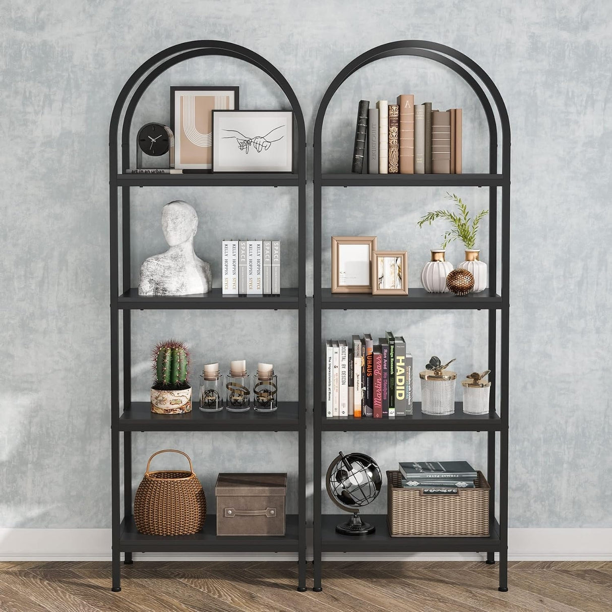 4-Tier Open Bookshelf, 70.8" Industrial Wood Bookcase, Easy Assembly