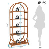 4-Tier Open Bookshelf, 70.8" Industrial Wood Bookcase, Easy Assembly