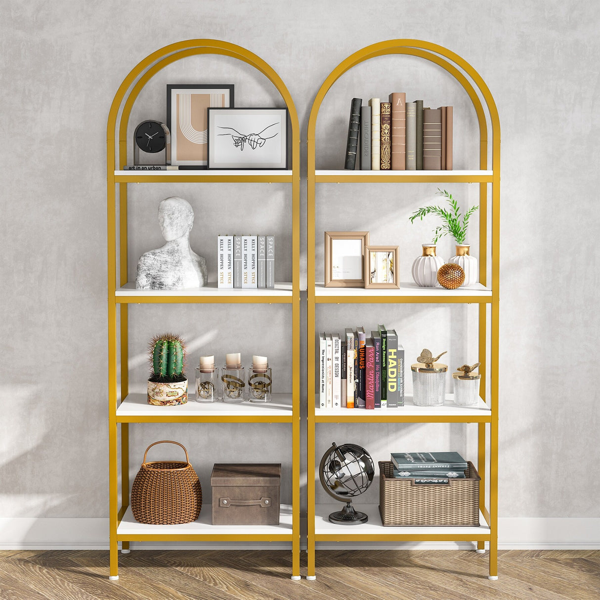 4-Tier Open Bookshelf, 70.8" Industrial Wood Bookcase, Easy Assembly