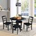 42" Drop Leaf Dining Table with 4 Ladderback Chairs - 5 Piece Set