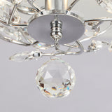 48" Modern Reversible 5-Blade Crystal Flush Mount Ceiling Fan with Remote