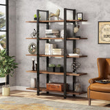 5 Tier Bookshelf Wide Display Shelves Bookshelves