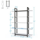 5 Tier Bookshelf Wide Display Shelves Bookshelves