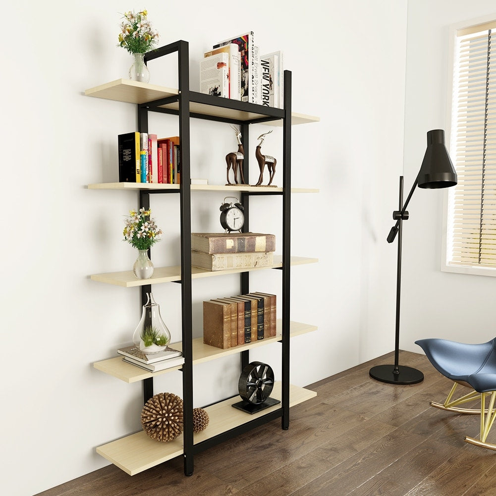 5 Tier Bookshelf Wide Display Shelves Bookshelves