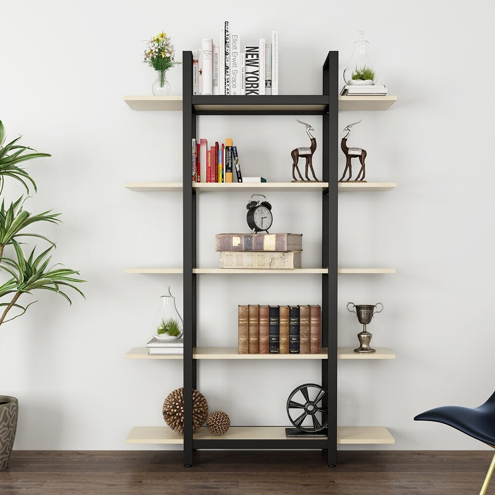 5 Tier Bookshelf Wide Display Shelves Bookshelves