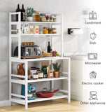 5-Tier Kitchen Bakers Rack Utility Storage Shelf Microwave Oven Stand, Industrial Microwave Cart Kitchen Stand with Hutch