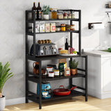 5-Tier Kitchen Bakers Rack Utility Storage Shelf Microwave Oven Stand, Industrial Microwave Cart Kitchen Stand with Hutch