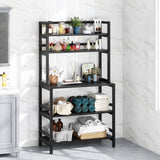 5-Tier Kitchen Bakers Rack Utility Storage Shelf Microwave Oven Stand, Industrial Microwave Cart Kitchen Stand with Hutch