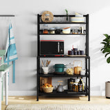 5-Tier Kitchen Bakers Rack Utility Storage Shelf Microwave Oven Stand, Industrial Microwave Cart Kitchen Stand with Hutch