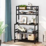 5-Tier Kitchen Bakers Rack Utility Storage Shelf Microwave Oven Stand, Industrial Microwave Cart Kitchen Stand with Hutch