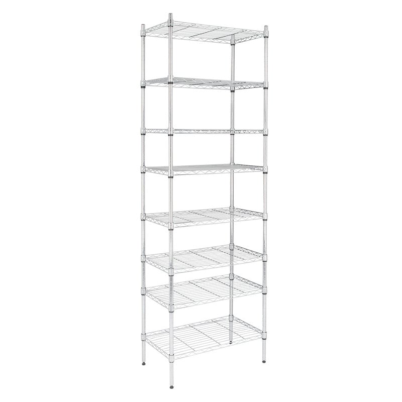 5 Tier Shelf Adjustable Wire Metal Shelving Rack Chrome