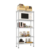 5 Tier Shelf Adjustable Wire Metal Shelving Rack Chrome