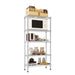 5 Tier Shelf Adjustable Wire Metal Shelving Rack Chrome