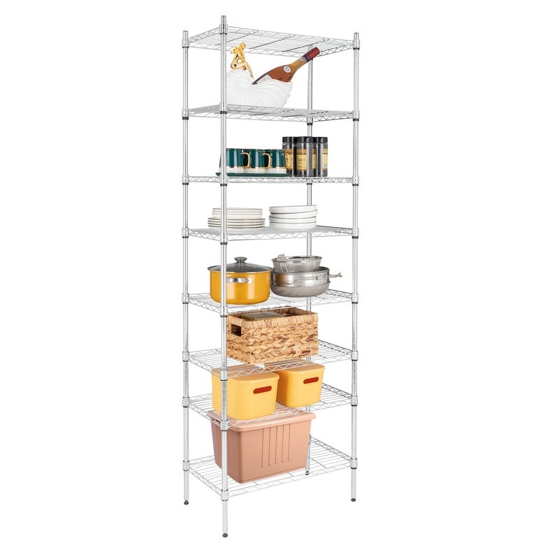 5 Tier Shelf Adjustable Wire Metal Shelving Rack Chrome