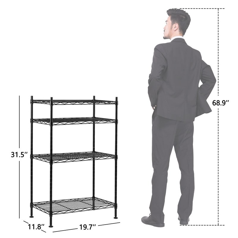 5 Tier Shelf Adjustable Wire Metal Shelving Rack Chrome