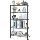 5 Tier Shelf Adjustable Wire Metal Shelving Rack Chrome