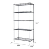 5 Tier Shelf Adjustable Wire Metal Shelving Rack Chrome