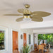 Moasis 52" Palm Leaf Ceiling Fan with Light Tropical Style with Remote