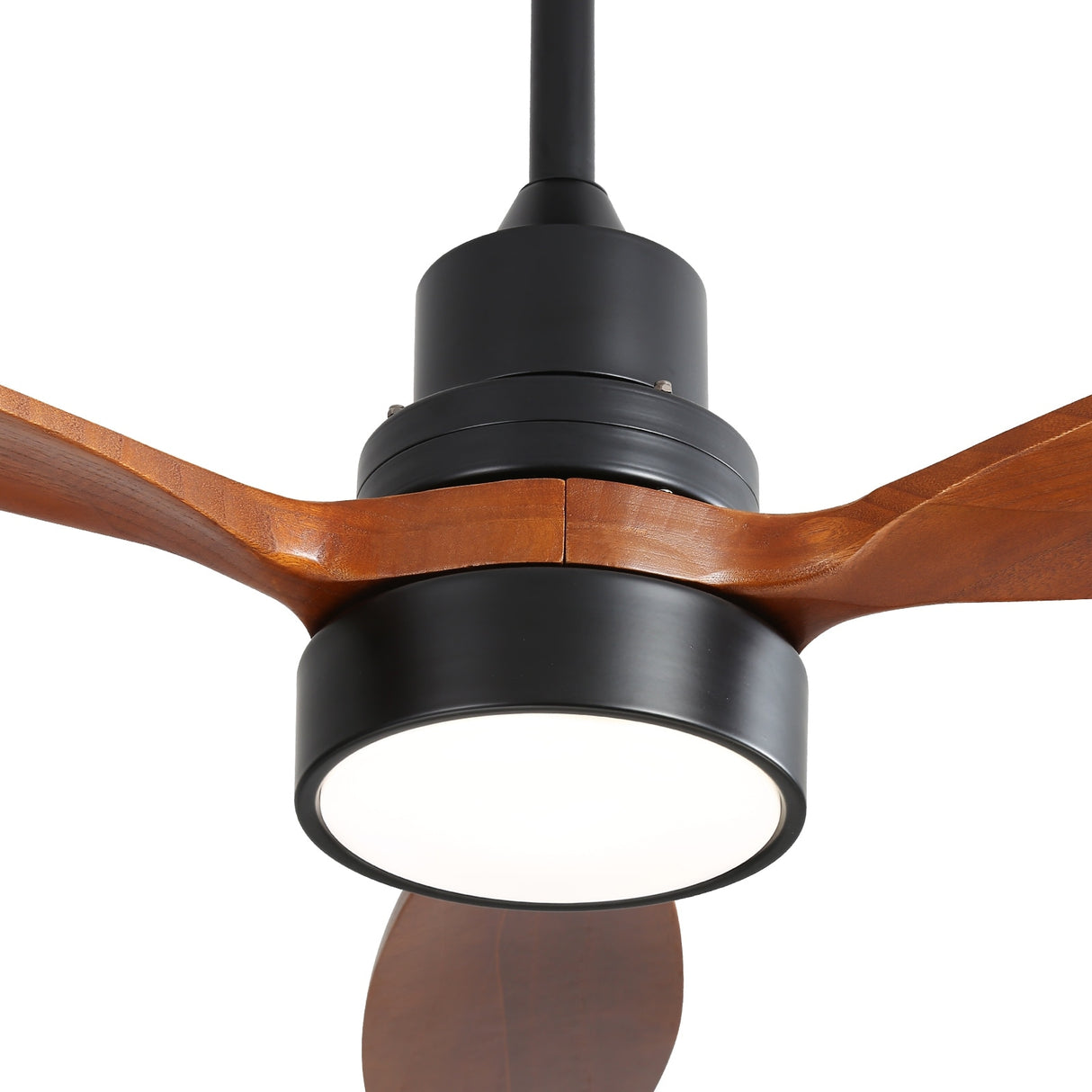 52" and 60" Noiseless Walnut Wood Ceiling Fan with Remote Control,Light Integrated Optional - 52 Inch