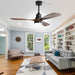 52" and 60" Noiseless Walnut Wood Ceiling Fan with Remote Control,Light Integrated Optional - 52 Inch