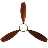 52" and 60" Noiseless Walnut Wood Ceiling Fan with Remote Control,Light Integrated Optional - 52 Inch