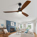 52" and 60" Noiseless Walnut Wood Ceiling Fan with Remote Control,Light Integrated Optional - 52 Inch