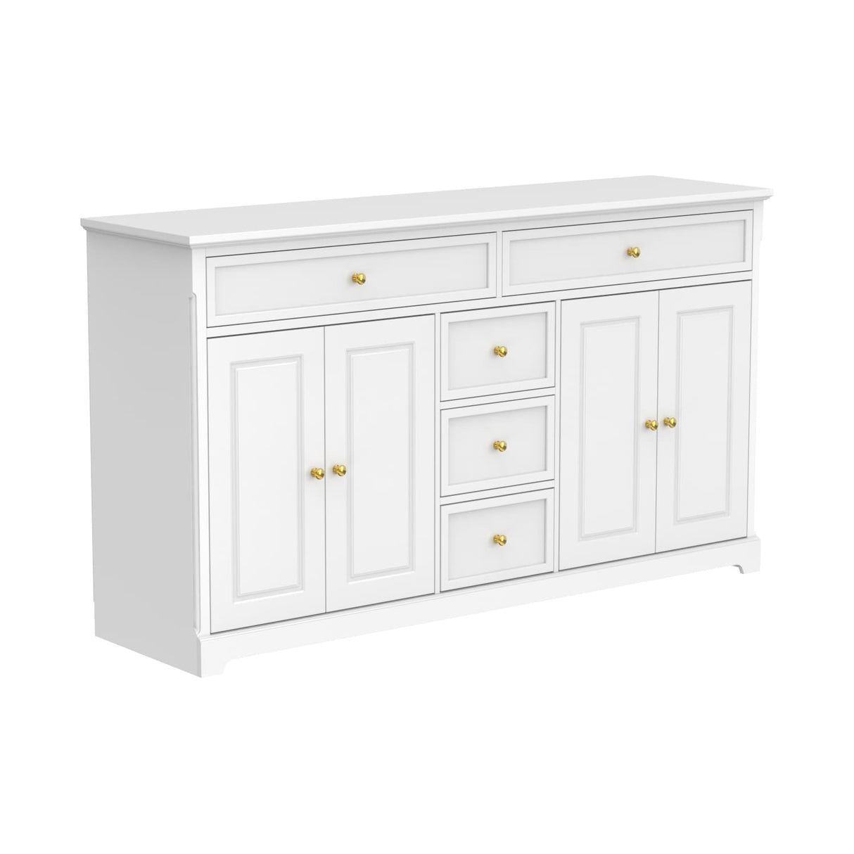 59.1''Sideboard Buffet White Mid-Century Modern Contemporary Lacquered