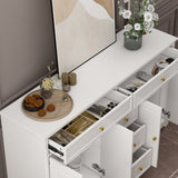 59.1''Sideboard Buffet White Mid-Century Modern Contemporary Lacquered