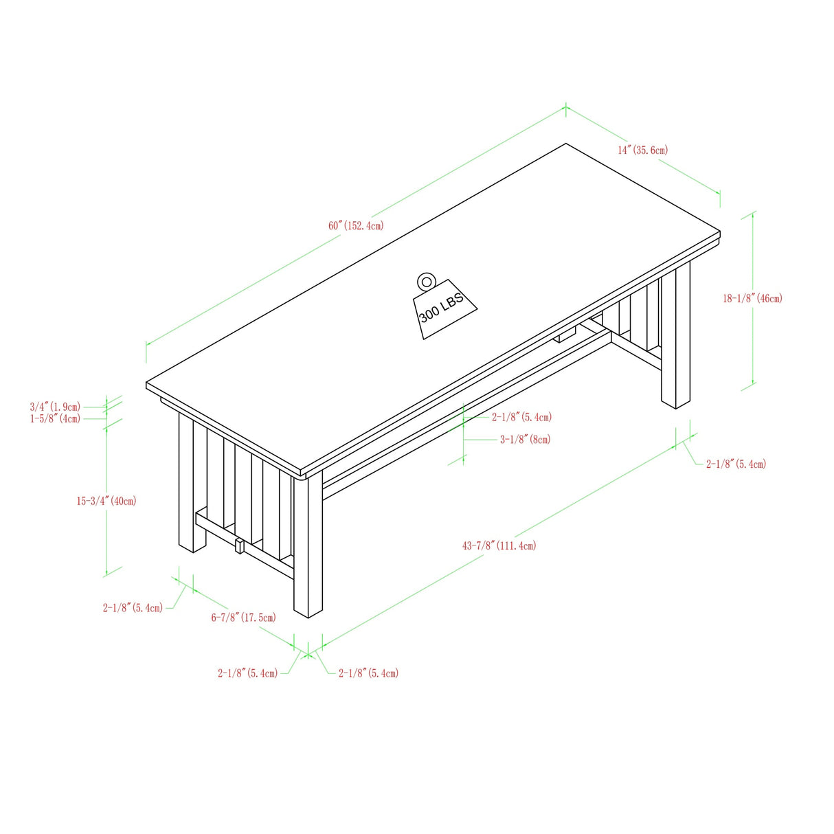 Middlebrook 60-inch Mission Style Dining Bench - Cappuccino - N/A