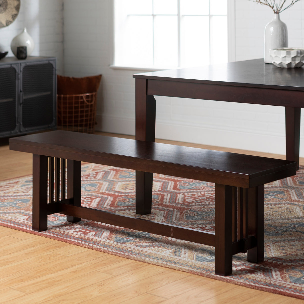 Middlebrook 60-inch Mission Style Dining Bench - Cappuccino - N/A