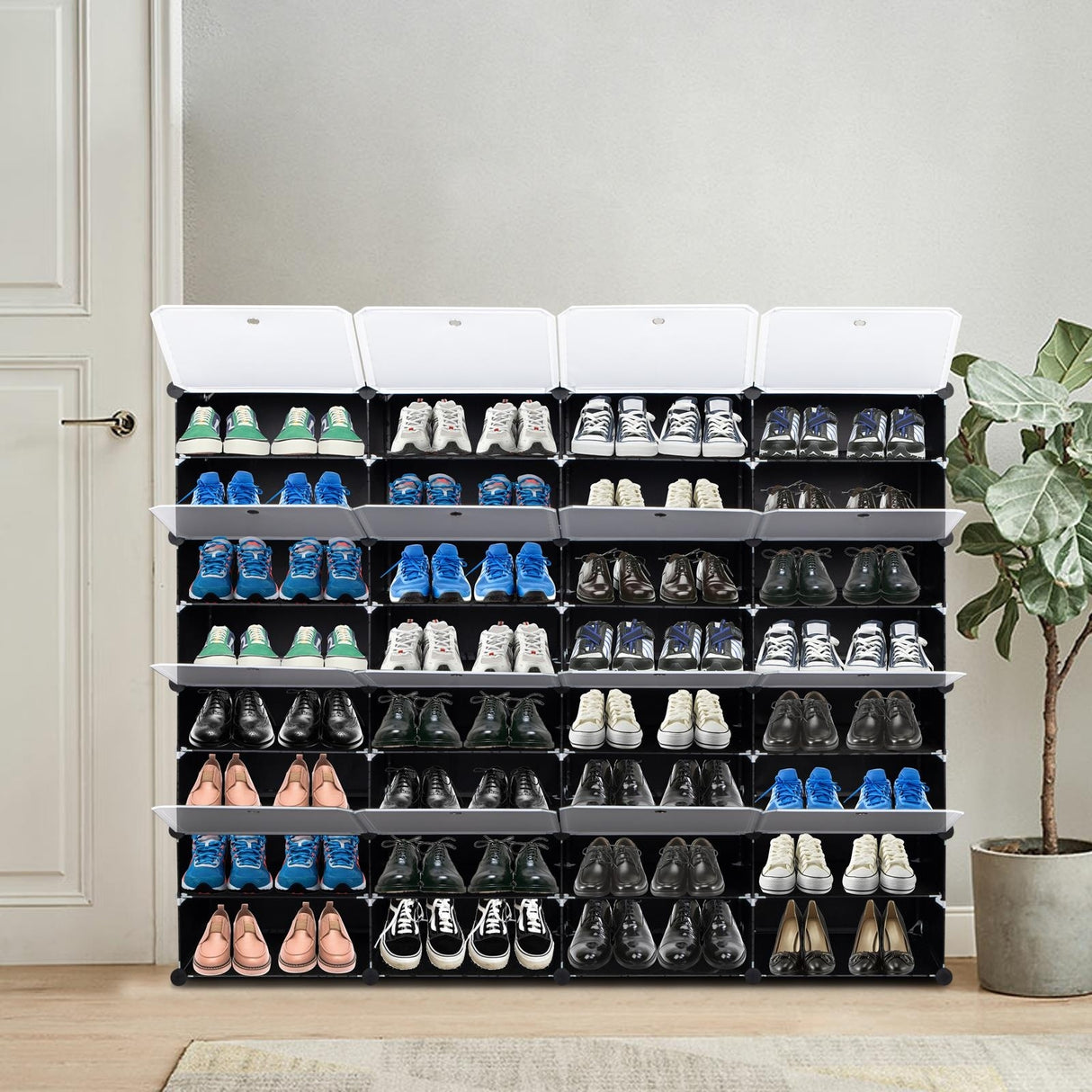 8-Tier Portable 64 Pair Shoe Rack Organizer