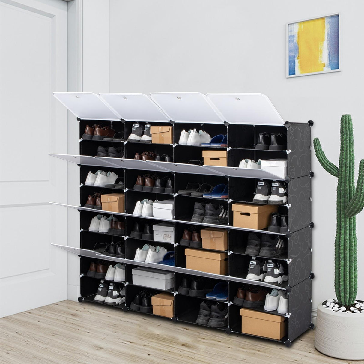 8-Tier Portable 64 Pair Shoe Rack Organizer