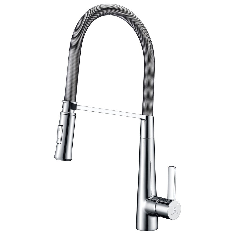 ANZZI Apollo Single Handle Pull-Down Sprayer Kitchen Faucet in Polished Chrome