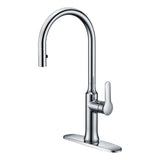 ANZZI Cresent Single Handle Pull-Down Sprayer Kitchen Faucet in Polished Chrome - Polished chrome