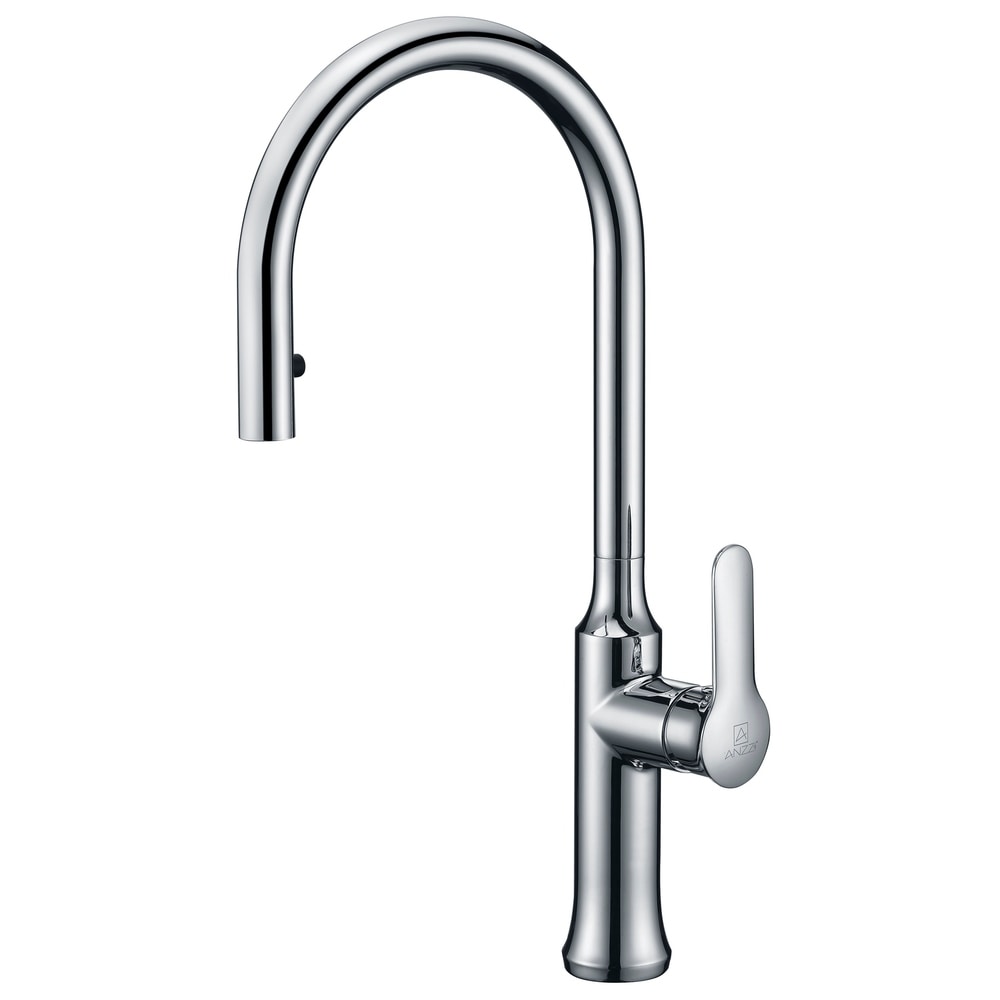 ANZZI Cresent Single Handle Pull-Down Sprayer Kitchen Faucet in Polished Chrome - Polished chrome