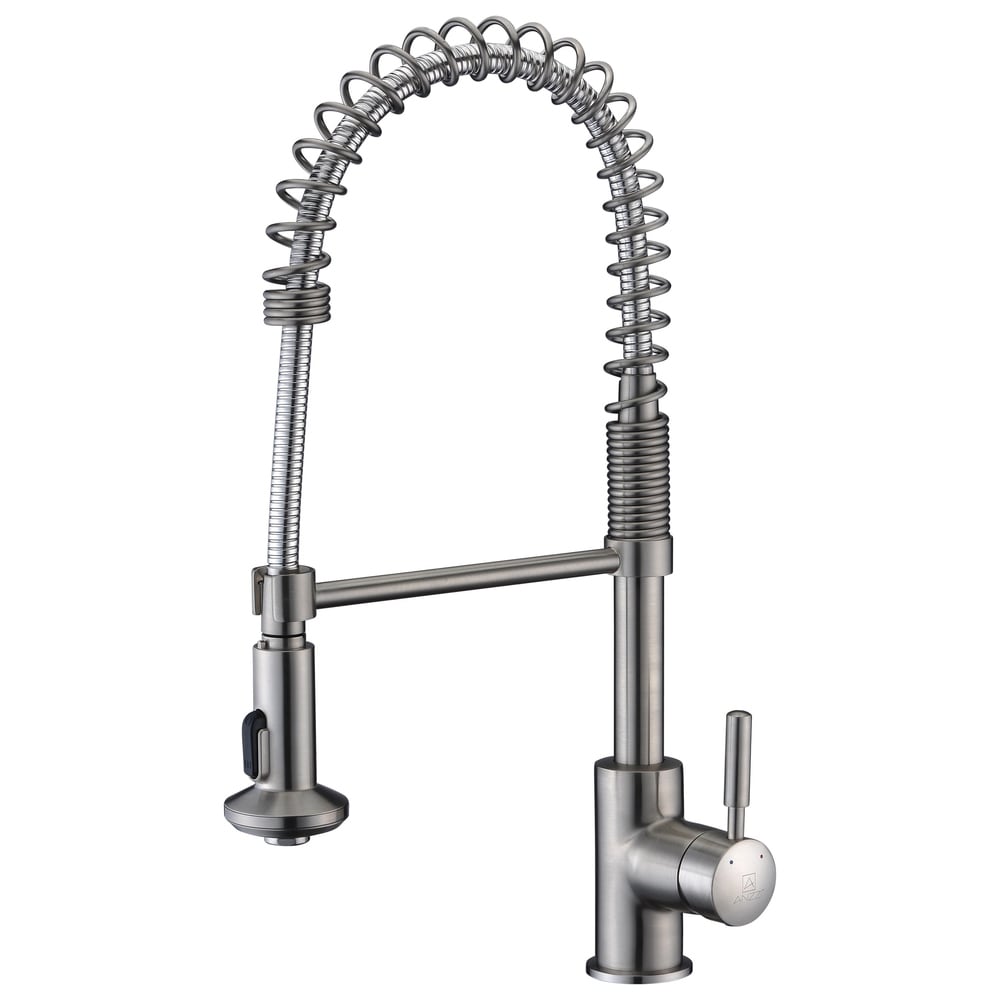 ANZZI Eclipse Single Handle Pull-Down Sprayer Kitchen Faucet in Brushed Nickel - Brushed nickel